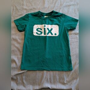 Kids Green Tee with 'six.' Logo